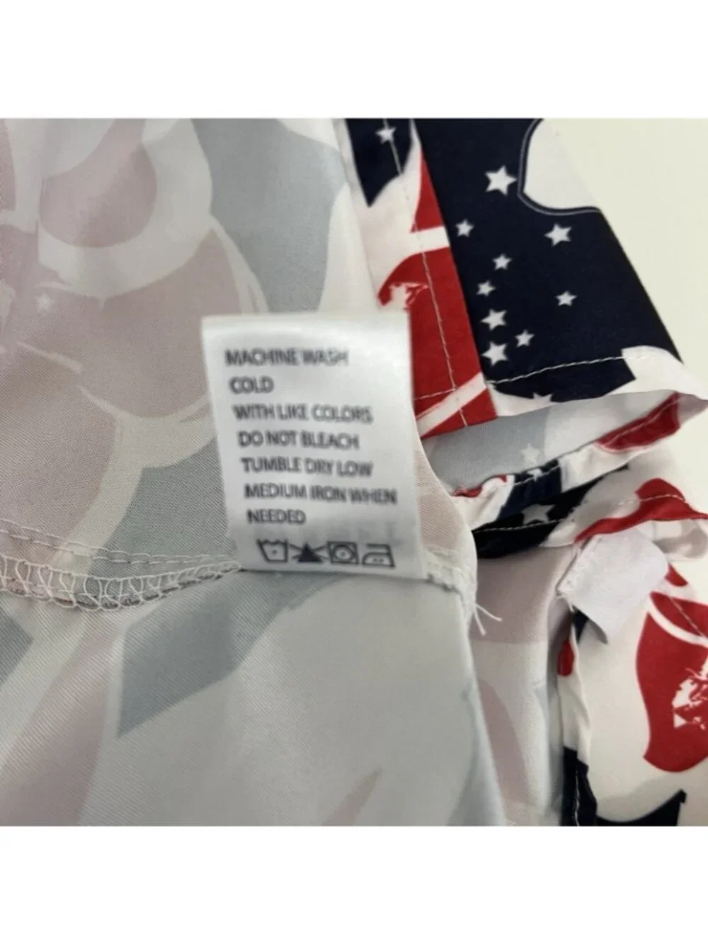 Free Planet Shirt & Swim Shorts Red White Blue Floral Button Short Sleeve